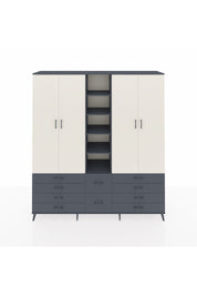 Hyperion Dolap 9 Raflı 10 Çekmeceli 2 Askılı 220x44x243 Antrasit-Aytaşı/Antrasit