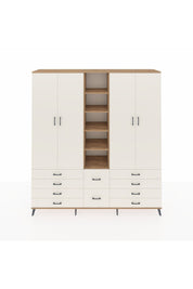 Hyperion Dolap 9 Raflı 10 Çekmeceli 2 Askılı 220x44x243 Çam-Aytaşı/Aytaşı