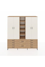 Hyperion Dolap 9 Raflı 10 Çekmeceli 2 Askılı 220x44x243 Çam-Aytaşı/Çam