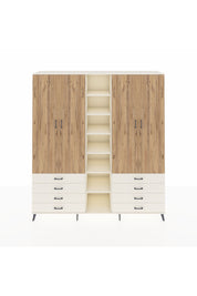Hyperion Dolap 10 Raflı 8 Çekmeceli 2 Askılı 220x44x243 Aytaşı-Çam/Aytaşı