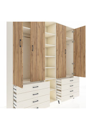 Hyperion Dolap 10 Raflı 8 Çekmeceli 2 Askılı 220x44x243 Aytaşı-Çam/Aytaşı