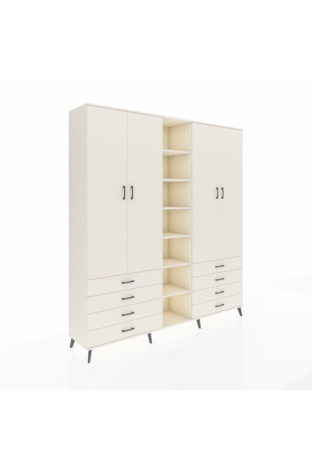 Hyperion Dolap 10 Raflı 8 Çekmeceli 2 Askılı 220x44x243 Aytaşı-Aytaşı/Aytaşı