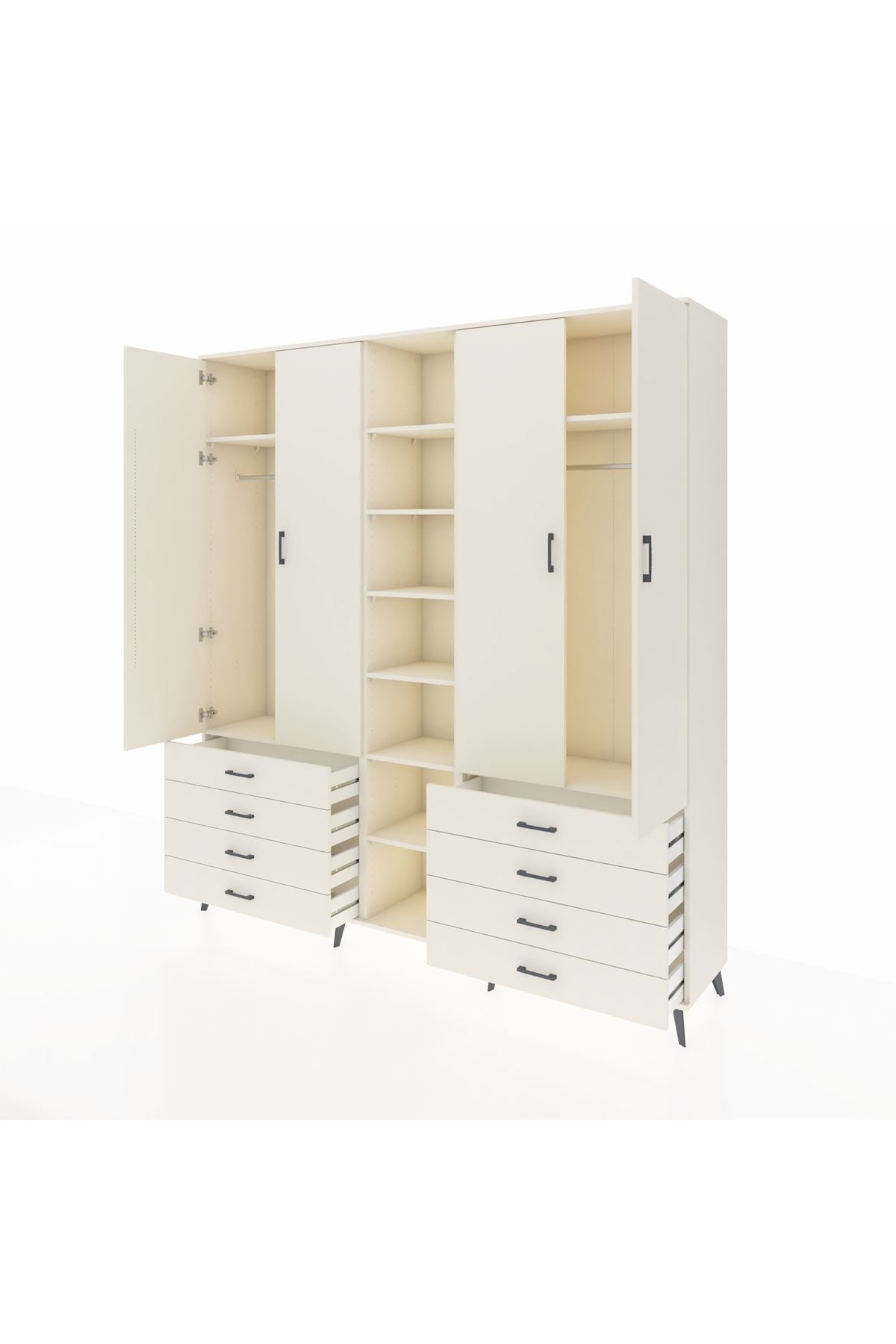 Hyperion Dolap 10 Raflı 8 Çekmeceli 2 Askılı 220x44x243 Aytaşı-Aytaşı/Aytaşı