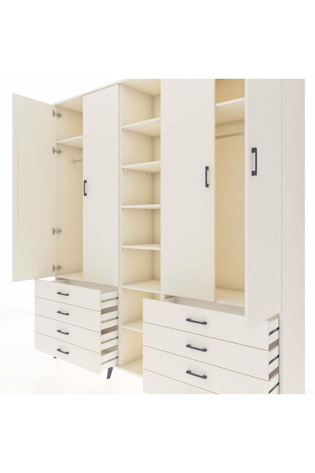 Hyperion Dolap 10 Raflı 8 Çekmeceli 2 Askılı 220x44x243 Aytaşı-Aytaşı/Aytaşı