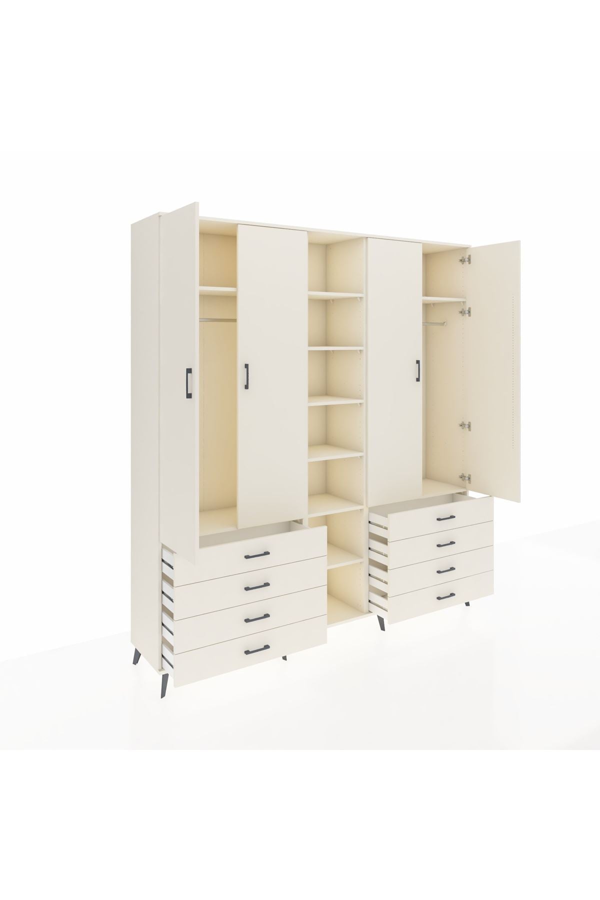 Hyperion Dolap 10 Raflı 8 Çekmeceli 2 Askılı 220x44x243 Aytaşı-Aytaşı/Aytaşı