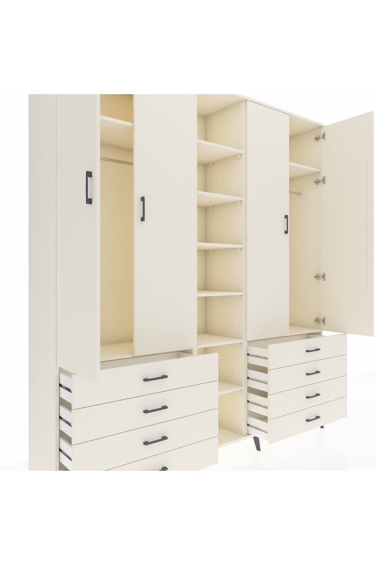 Hyperion Dolap 10 Raflı 8 Çekmeceli 2 Askılı 220x44x243 Aytaşı-Aytaşı/Aytaşı