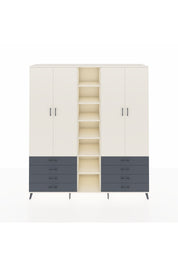 Hyperion Dolap 10 Raflı 8 Çekmeceli 2 Askılı 220x44x243 Aytaşı-Aytaşı/Antrasit