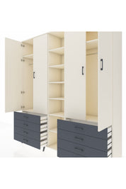 Hyperion Dolap 10 Raflı 8 Çekmeceli 2 Askılı 220x44x243 Aytaşı-Aytaşı/Antrasit