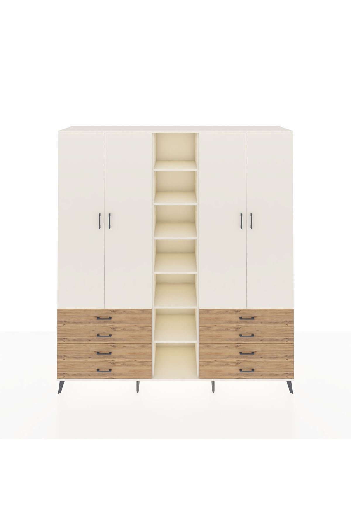 Hyperion Dolap 10 Raflı 8 Çekmeceli 2 Askılı 220x44x243 Aytaşı-Aytaşı/Çam