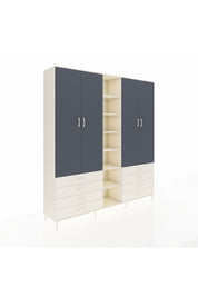 Hyperion Dolap 10 Raflı 8 Çekmeceli 2 Askılı 220x44x243 Aytaşı-Antrasit/Aytaşı