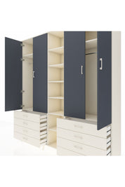 Hyperion Dolap 10 Raflı 8 Çekmeceli 2 Askılı 220x44x243 Aytaşı-Antrasit/Aytaşı