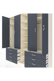 Hyperion Dolap 10 Raflı 8 Çekmeceli 2 Askılı 220x44x243 Aytaşı-Antrasit/Antrasit