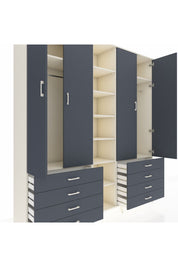 Hyperion Dolap 10 Raflı 8 Çekmeceli 2 Askılı 220x44x243 Aytaşı-Antrasit/Antrasit