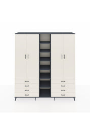 Hyperion Dolap 10 Raflı 8 Çekmeceli 2 Askılı 220x44x243 Antrasit-Aytaşı/Aytaşı