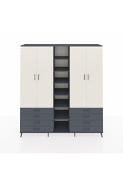 Hyperion Dolap 10 Raflı 8 Çekmeceli 2 Askılı 220x44x243 Antrasit-Aytaşı/Antrasit