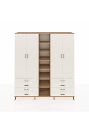 Hyperion Dolap 10 Raflı 8 Çekmeceli 2 Askılı 220x44x243 Çam-Aytaşı/Aytaşı