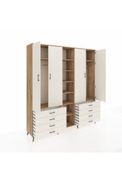 Hyperion Dolap 10 Raflı 8 Çekmeceli 2 Askılı 220x44x243 Çam-Aytaşı/Aytaşı