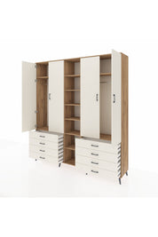 Hyperion Dolap 10 Raflı 8 Çekmeceli 2 Askılı 220x44x243 Çam-Aytaşı/Aytaşı