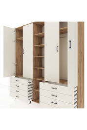Hyperion Dolap 10 Raflı 8 Çekmeceli 2 Askılı 220x44x243 Çam-Aytaşı/Aytaşı