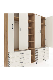 Hyperion Dolap 10 Raflı 8 Çekmeceli 2 Askılı 220x44x243 Çam-Aytaşı/Aytaşı