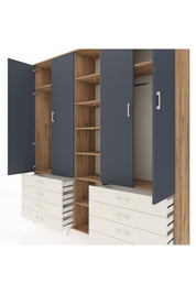 Hyperion Dolap 10 Raflı 8 Çekmeceli 2 Askılı 220x44x243 Çam-Antrasit/Aytaşı