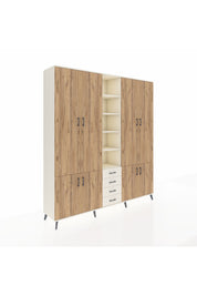 Hyperion Dolap 17 Raflı 4 Çekmeceli 8 Kapaklı 220x44x243 Aytaşı-Çam/Aytaşı
