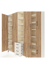 Hyperion Dolap 17 Raflı 4 Çekmeceli 8 Kapaklı 220x44x243 Aytaşı-Çam/Aytaşı