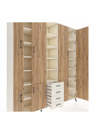 Hyperion Dolap 17 Raflı 4 Çekmeceli 8 Kapaklı 220x44x243 Aytaşı-Çam/Aytaşı