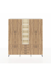 Hyperion Dolap 17 Raflı 4 Çekmeceli 8 Kapaklı 220x44x243 Aytaşı-Çam/Çam