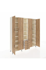 Hyperion Dolap 17 Raflı 4 Çekmeceli 8 Kapaklı 220x44x243 Aytaşı-Çam/Çam