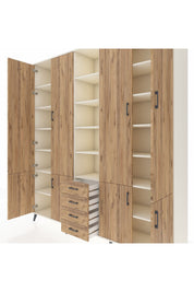 Hyperion Dolap 17 Raflı 4 Çekmeceli 8 Kapaklı 220x44x243 Aytaşı-Çam/Çam