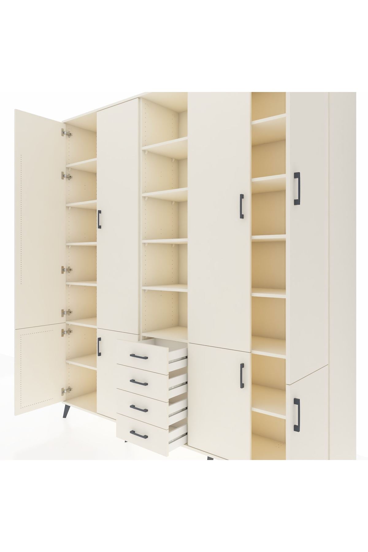 Hyperion Dolap 17 Raflı 4 Çekmeceli 8 Kapaklı 220x44x243 Aytaşı-Aytaşı/Aytaşı