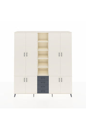 Hyperion Dolap 17 Raflı 4 Çekmeceli 8 Kapaklı 220x44x243 Aytaşı-Aytaşı/Antrasit