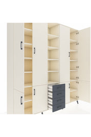 Hyperion Dolap 17 Raflı 4 Çekmeceli 8 Kapaklı 220x44x243 Aytaşı-Aytaşı/Antrasit