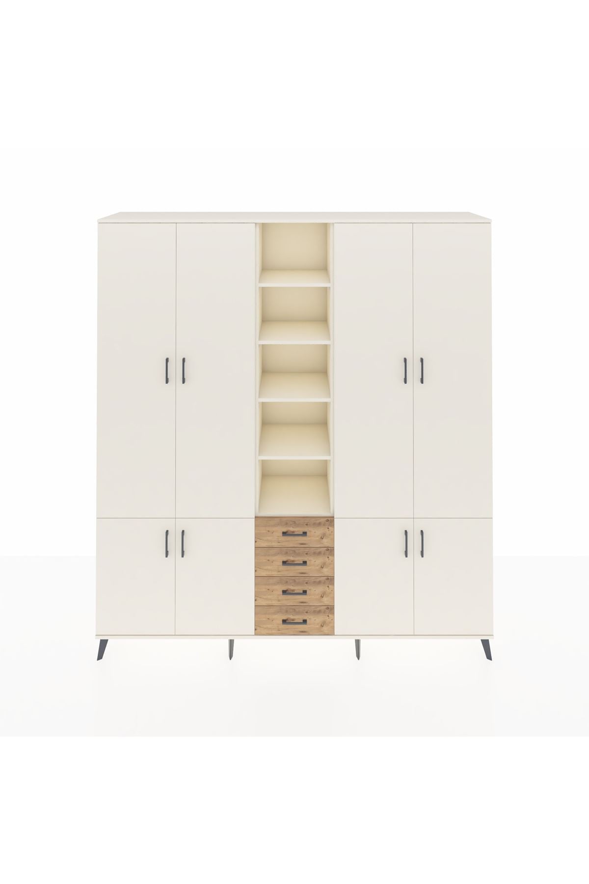 Hyperion Dolap 17 Raflı 4 Çekmeceli 8 Kapaklı 220x44x243 Aytaşı-Aytaşı/Çam