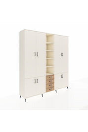 Hyperion Dolap 17 Raflı 4 Çekmeceli 8 Kapaklı 220x44x243 Aytaşı-Aytaşı/Çam