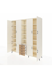 Hyperion Dolap 17 Raflı 4 Çekmeceli 8 Kapaklı 220x44x243 Aytaşı-Aytaşı/Çam