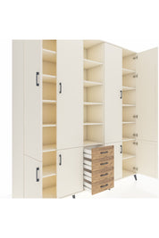 Hyperion Dolap 17 Raflı 4 Çekmeceli 8 Kapaklı 220x44x243 Aytaşı-Aytaşı/Çam