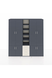 Hyperion Dolap 17 Raflı 4 Çekmeceli 8 Kapaklı 220x44x243 Antrasit-Antrasit/Aytaşı