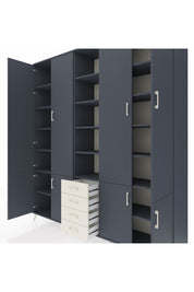 Hyperion Dolap 17 Raflı 4 Çekmeceli 8 Kapaklı 220x44x243 Antrasit-Antrasit/Aytaşı