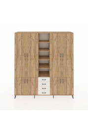 Hyperion Dolap 17 Raflı 4 Çekmeceli 8 Kapaklı 220x44x243 Çam-Çam/Aytaşı