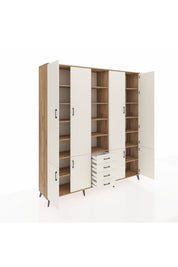 Hyperion Dolap 17 Raflı 4 Çekmeceli 8 Kapaklı 220x44x243 Çam-Aytaşı/Aytaşı
