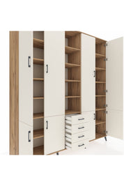 Hyperion Dolap 17 Raflı 4 Çekmeceli 8 Kapaklı 220x44x243 Çam-Aytaşı/Aytaşı
