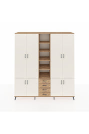 Hyperion Dolap 17 Raflı 4 Çekmeceli 8 Kapaklı 220x44x243 Çam-Aytaşı/Çam