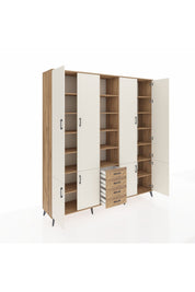 Hyperion Dolap 17 Raflı 4 Çekmeceli 8 Kapaklı 220x44x243 Çam-Aytaşı/Çam