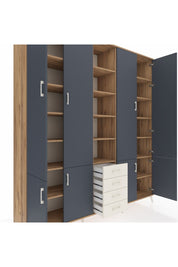 Hyperion Dolap 17 Raflı 4 Çekmeceli 8 Kapaklı 220x44x243 Çam-Antrasit/Aytaşı