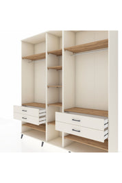 Hyperion Dolap 11 Raflı 4 Çekmeceli 2 Askılı 220x44x243 Aytaşı-Çam/Aytaşı
