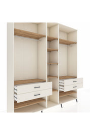 Hyperion Dolap 11 Raflı 4 Çekmeceli 2 Askılı 220x44x243 Aytaşı-Çam/Aytaşı