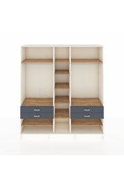 Hyperion Dolap 11 Raflı 4 Çekmeceli 2 Askılı 220x44x243 Aytaşı-Çam/Antrasit