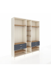 Hyperion Dolap 11 Raflı 4 Çekmeceli 2 Askılı 220x44x243 Aytaşı-Çam/Antrasit